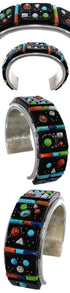 Southwestern Multicolor Inlay Jewelry Cuff Bracelet PX28012