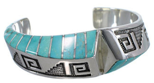 Turquoise Inlay Sterling Silver Cuff Bracelet PX27790