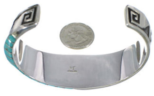 Turquoise Inlay Sterling Silver Cuff Bracelet PX27790