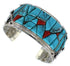 Turquoise And Coral Inlay Sterling Silver Cuff Bracelet GS59883