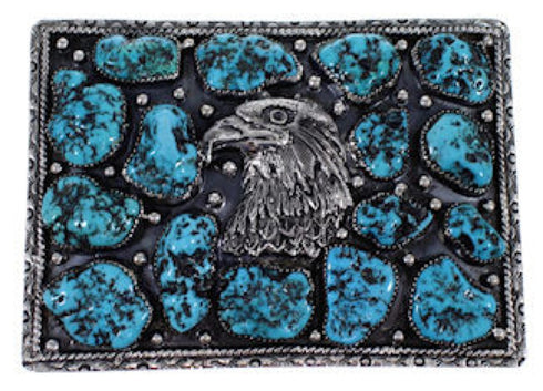 Eagle Turquoise Southwest Silver Belt Buckle GS57735