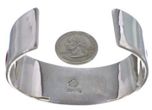 Multicolor Native American Design Silver Cuff Bracelet EX27853