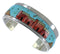Silver Multicolor Native American Design Cuff Bracelet EX27876