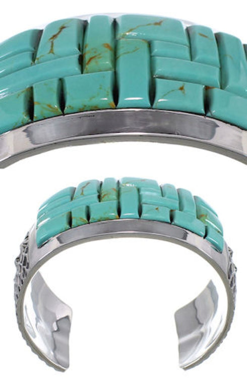 Southwest Jewelry Turquoise Sterling Silver Cuff Bracelet MX27117