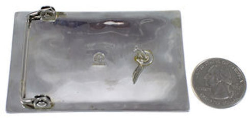 Southwest Chief Head And Horse Turquoise Silver Belt Buckle AW75310