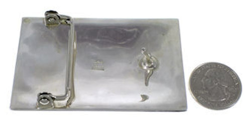 Genuine Sterling Silver Chief Head Horse Turquoise Belt Buckle AW75303