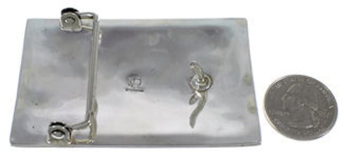 Sterling Silver Turquoise Inlay Chief Head Horse Belt Buckle AW75306