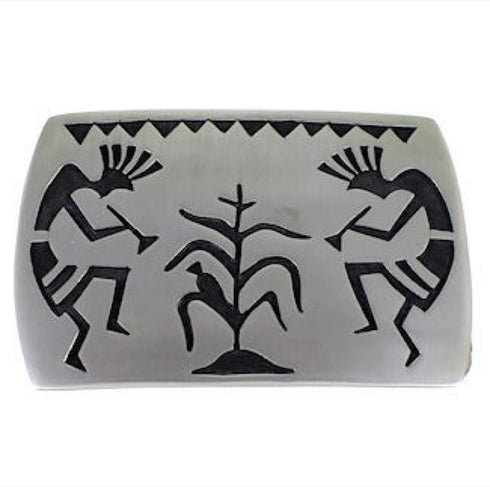 Hopi Indian George Phillips Silver Kokopelli Belt Buckle DS55308