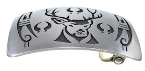 Silver Deer George Phillips Native American Hopi Belt Buckle YS62632
