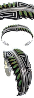 Turquoise Southwest Overlay Sterling Silver Cuff Bracelet EX27456