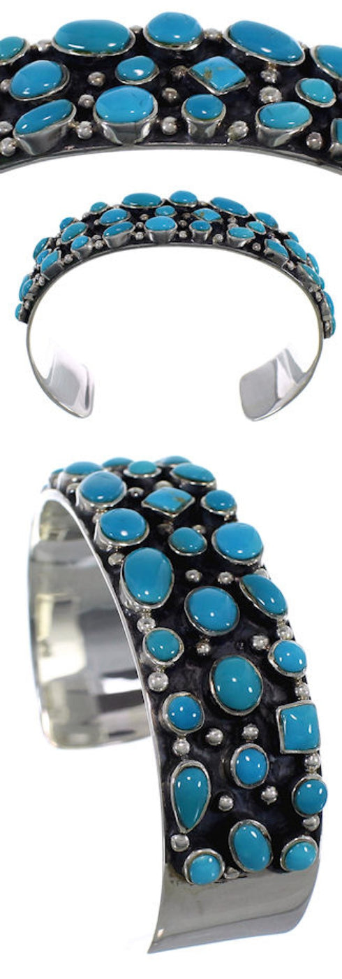 Sterling Silver Turquoise Cuff Bracelet Jewelry VX37756