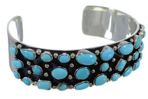 Turquoise Genuine Sterling Silver Southwest Bracelet VX37764