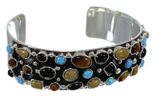 Multicolor Southwest Sterling Silver Cuff Bracelet VX37769