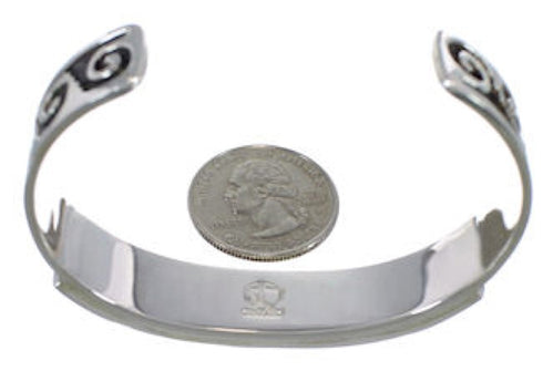 Multicolor Water Wave Authentic Sterling Silver Cuff Bracelet VX37777