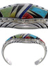 Multicolor Authentic Sterling Silver Cuff Jewelry Bracelet VX37712
