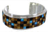 Genuine Sterling Silver Multicolor Cuff Jewelry Bracelet VX37719