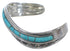 Turquoise Inlay Southwest Sterling Silver Cuff Bracelet TX39406