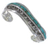 Southwest Sterling Silver And Turquoise Inlay Bracelet TX39409