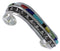 Southwest Sterling Silver Multicolor Cuff Bracelet TX39434
