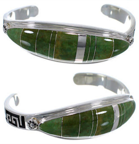 Authentic Sterling Silver Turquoise Water Wave Bracelet VX37546