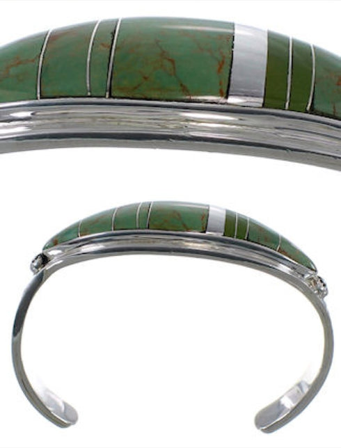 Turquoise Water Wave Genuine Sterling Silver Bracelet VX37550