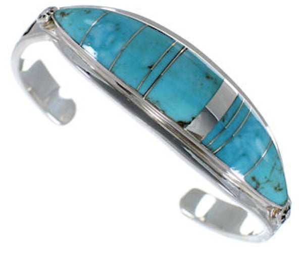 Turquoise Sterling Silver Water Wave Jewelry Bracelet VX37577