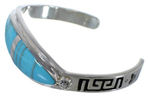 Water Wave Sterling Silver Turquoise Jewelry Bracelet VX37586