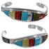 Southwest Water Wave Sterling Silver Multicolor Bracelet VX37595