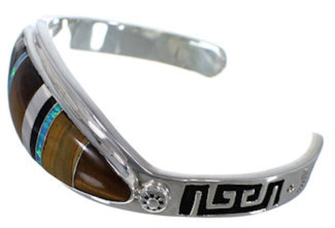 Genuine Sterling Silver Water Wave Multicolor Bracelet VX37608