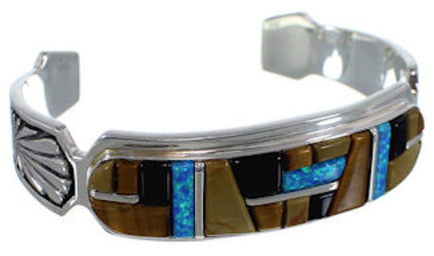 Southwest Sterling Silver Mulitcolor Jewelry Bracelet VX37640