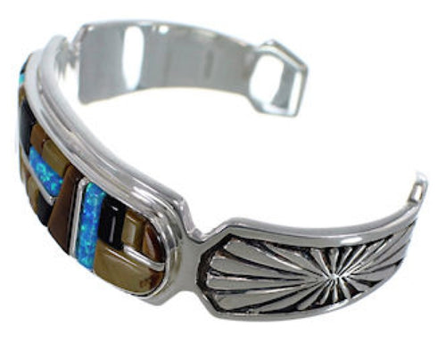 Southwest Sterling Silver Mulitcolor Jewelry Bracelet VX37640