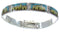 Multicolor Silver Native American Village Design Link Bracelet GS62410
