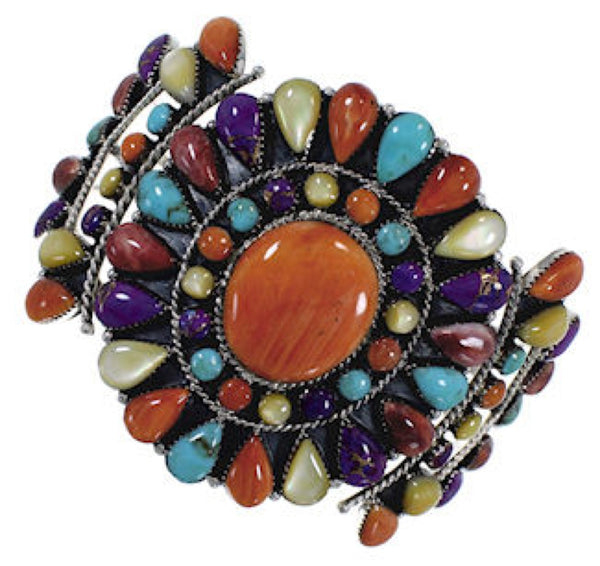Sterling Silver Southwest Multicolor Cuff Bracelet IS60965