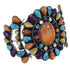 Southwest Sterling Silver And Multicolor Cuff Bracelet IS60990