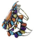 Southwest Sterling Silver And Multicolor Cuff Bracelet IS60990
