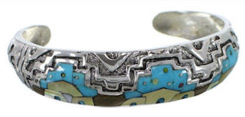 Turquoise Multicolor Native American Design Cuff Bracelet EX27905