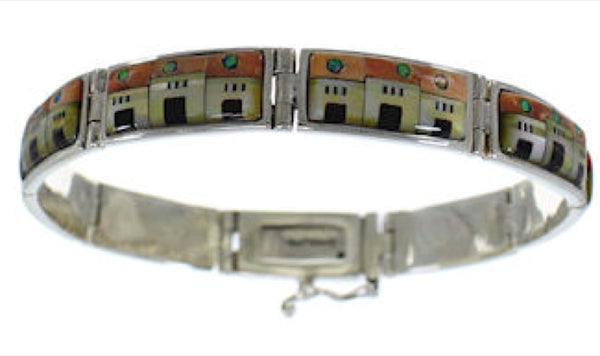 Native American Village Design Southwest Link Bracelet GS62421