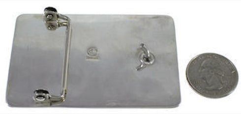 Sterling Silver Turquoise And Jet Inlay Jewelry Belt Buckle TX28727