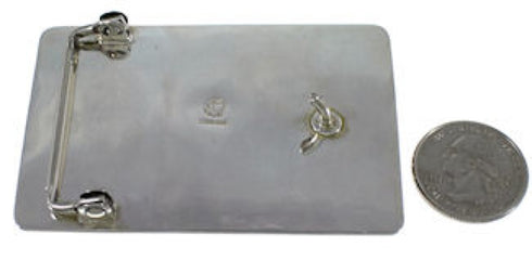 Sterling Silver Turquoise Jet Inlay Jewelry Belt Buckle TX28762