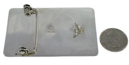 Turquoise And Jet Southwest Sterling Silver Belt Buckle TX28791