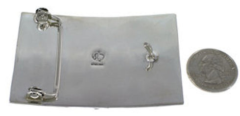 Southwestern Coral And Turquoise Belt Buckle PX29155