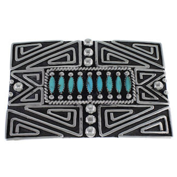 Southwest Sterling Silver Turquoise Belt Buckle PX29147
