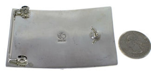 Genuine Sterling Silver Turquoise Belt Buckle PX29149