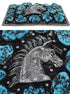 Southwest Sterling Silver Turquoise Horse Belt Buckle PS70753