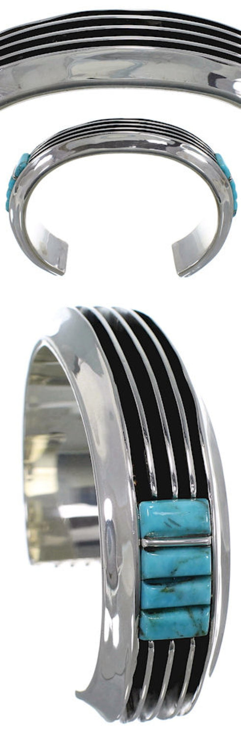 Southwestern Sterling Silver Turquoise Jewelry Cuff Bracelet EX27425