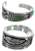 Feather Multicolor Sterling Silver Southwest Cuff Bracelet MX27316