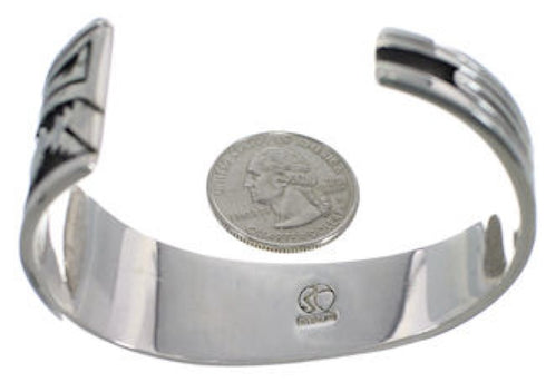 Feather Multicolor Sterling Silver Southwest Cuff Bracelet MX27316