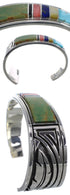 Feather Multicolor Sterling Silver Southwest Cuff Bracelet MX27318