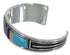Feather Multicolor Sterling Silver Southwest Cuff Bracelet MX27319