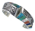 Sterling Silver Multicolor Water Wave Southwest Cuff Bracelet BW75397
